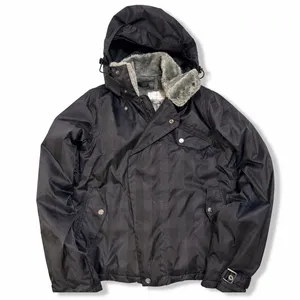 Burton Dutchess Insulated Jacket Black Tonal Check Faux Fur Hooded Womens Medium thumbnail 1