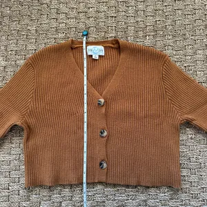 jun & ivy sweater Cropped Cardigan Juniors Small Camel thumbnail 5