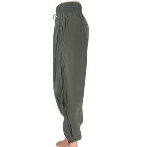 Abercrombie & Fitch YPB Gray Green Parachute Drawstring Windbreaker Pants S thumbnail 2