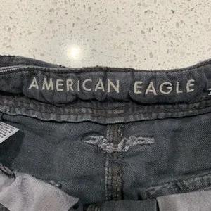 American Eagle Size 4 Shorts Linen Blend High Rise Tie Waist Gray Utility Boho thumbnail 8
