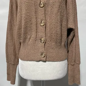 Abercrombie & Fitch Button Front V-Neck Cardigan Sweater Light Brown Size Small thumbnail 7