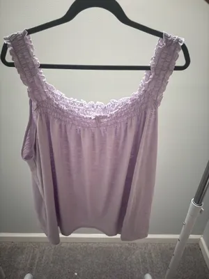 LC Lauren Conrad Smocked Purple Tank Top thumbnail 4