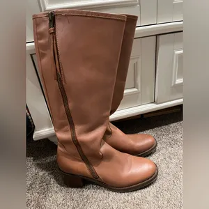 Lucky Brand Tall Brown Leather Zip-Back Over-the-Knee Boots thumbnail 7