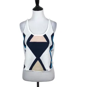 Somedays Lovin Tribal Knit Tank Top Scallop Hem Cotton Boho Size Small NWT thumbnail 4