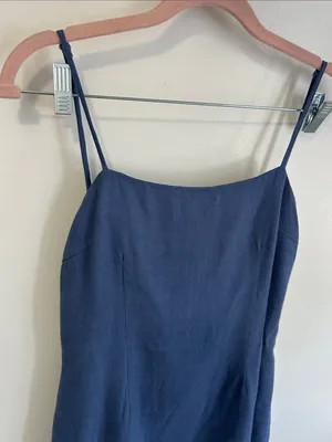 SNDYS x Revolve Blue Linen Mini Dress thumbnail 5