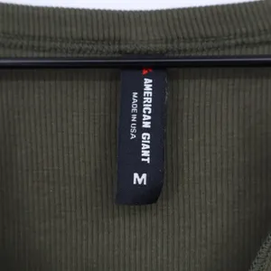 American Giant Luxe Rib V Notch Tee Shirt Womens Medium Olive Green Relaxed Fit thumbnail 3