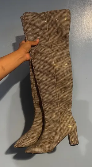 Kurt Geiger London Women's Burlington Over-the-Knee Crystal Houndstooth Boots Size: 35.5 thumbnail 1