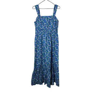 LOFT Floral Smocked Babydoll Dress Sz M Boho Fairy Cottagecore thumbnail 2