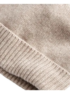 NWT Charter Club Womens 100% Cashmere Cuffed Beanie Pearl Taupe Heather Brown thumbnail 2