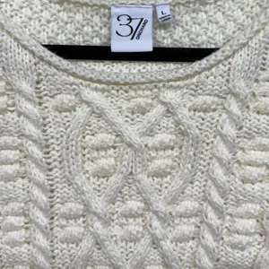 3 7 Orchard Cream Cable Knit Sweater Size Large Oversized Chunky thumbnail 7