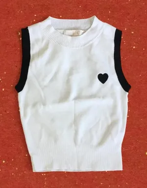 Knit Tank Top Sweater Vest with Heart Detail thumbnail 1