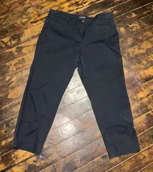 Ann Taylor business casual black minimalist cropped slacks thumbnail 1