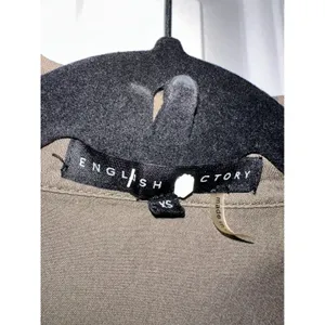 English Factory XS Olive Green Tie Front Long Sleeve Shirt Dress‎ Casual thumbnail 7