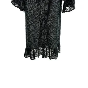 Anthropologie Amadi Lucinda Dress‎ Textured Dot Metallic Black Green Size Large thumbnail 10