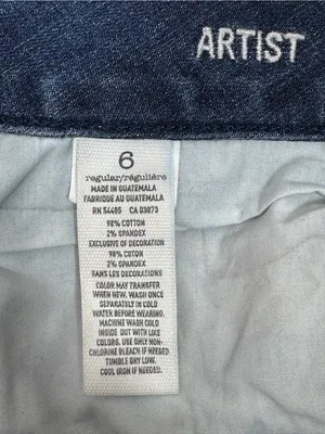 American Eagle Artist Low Rise Crop Stretch Jeans‎ Blue 6 Retro Capri Y2K thumbnail 8