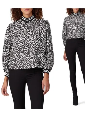 Hunter Bell Sydney Zebra Print Mock Neck Top thumbnail 2
