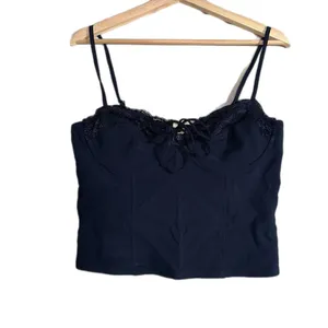 Edikted Womens Blue Detail Lacey Bust Cupped Y2K 90's‎ Corset Top Sz L MSRP $72 thumbnail 2