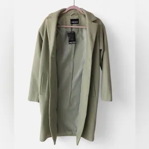 Pieces Alice wool blend coat in Sage Green Size small thumbnail 5