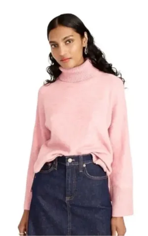 J Crew Supersoft Yarn Pink Turtleneck Sweater Wool Alpaca Women’s Small thumbnail 1