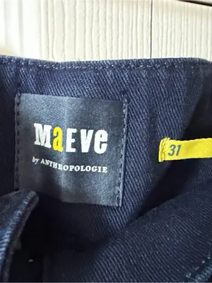 Maeve Anthropologie NWT Navy Stretch Denim Wide Leg Pants Size 31 $130 thumbnail 5