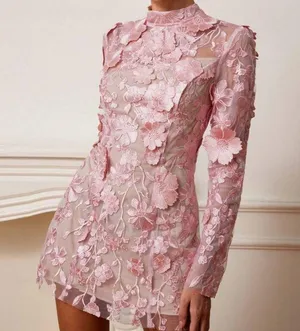 3D mini floral dress Pink thumbnail 2