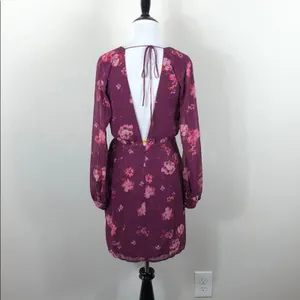 LPA Maisie Dress Jolene Floral Chiffon Long Sleeve Mini Dress NWT Small thumbnail 8
