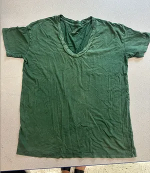 Aerie Green Women's Casual Top 100% cotton distressed short sleeve small thumbnail 1