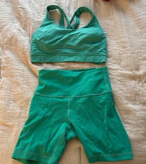 lululemon athletica tropics tone Teal Bike Shorts thumbnail 1