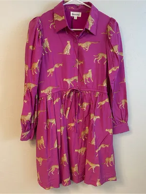 &merci Fuchsia Shirt Dress with Cheetahs thumbnail 1