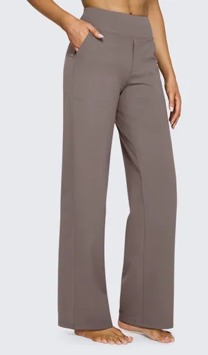 G4Free EverGoing Loose High-Waist Wide Leg Trousers‎ Taupe Technical Stretch XL thumbnail 1