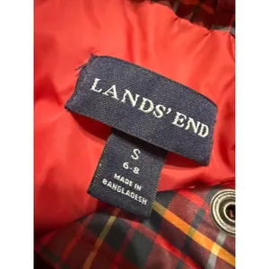 Lands End‎ Womens Red Tartan Plaid Diamond Quilted Puffer Vest Small 6-8 thumbnail 2