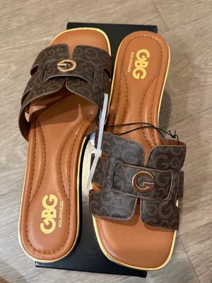 GBG Los Angeles Faceoff Brown Logo Slide Sandals Women’s Size 9M New thumbnail 1