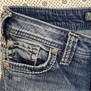 Silver Jeans Aiko Thick Stitch Dark Blue Bootcut Western Jeans Low Rise Y2K thumbnail 7