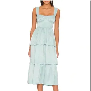 WEWOREWHAT Blue corset ruffle midi dress thumbnail 2
