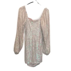 Lulus Fabulous Essence Womens M Blush Iridescent Sequin Bodycon Mini Dress NWT thumbnail 9