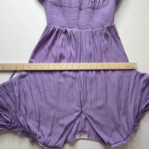 Ramy Brook‎ Purple Smocked Waist Tiered Mini Dress Medium Cocktail Party Flowy thumbnail 11