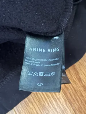 Anine Bing Ardon Monogram Hoodie in Black thumbnail 5