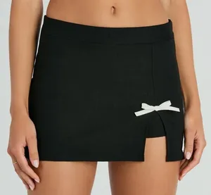 Windsor Ultra Cute Icon High Rise Side Bow Skater Mini Skort Skirt with Shorts thumbnail 1