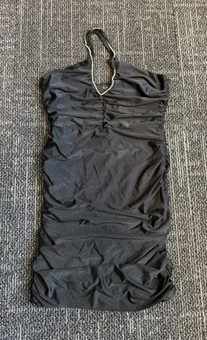 Windsor Black Halter Dress with Crystal Trim Large NWT thumbnail 1
