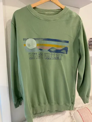Aerie Distressed Oversized Crewneck thumbnail 1