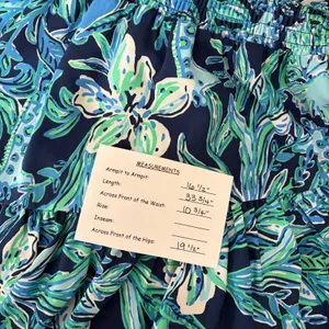 LILLY PULITZER Cristiana Dress‎ High Tide Navy Take It Or Leaf It Smocked 0 thumbnail 15