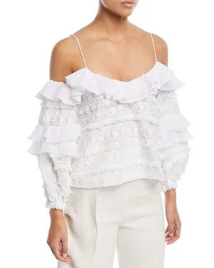 Alexis Damini Cold Shoulder Embroidered Top thumbnail 1
