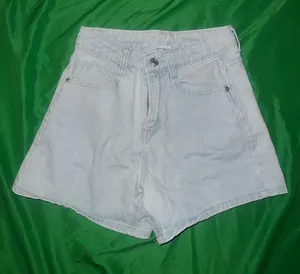 Princess Polly Light Blue High-Rise Denim Shorts size 4 thumbnail 1
