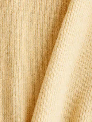 H&M | Fine Knit Off-Shoulder Twist Knit MIDI Dress in Pale Yellow XS thumbnail 5