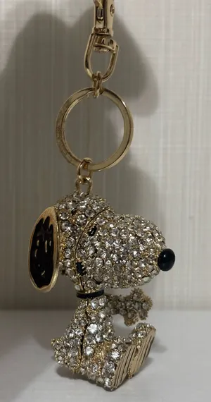 Snoopy rhinestone keychain Gold thumbnail 1