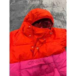 O'Neill Puffer Anorak Jacket Womens Orange Pink Colorblock Originals Medium thumbnail 3