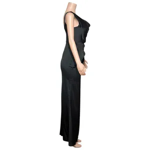 AFTER SIX Nisha 6904 One-Shoulder Cat-Eye Satin Charmeuse Gown, Black, 4R thumbnail 9