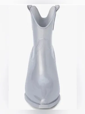 Beach by Matisse Oakley Water Resistant Western Rain Boot Metallic Silver 8 NIB thumbnail 2