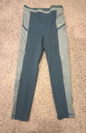 Nike Pro Womens Training Dri-FIT 7/8 Length Leggings Teal Grey Size M DX0063 NWT thumbnail 1