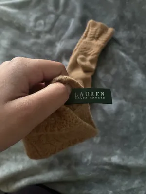 Lauren Ralph Lauren Tan Beige Knit Winter Gloves thumbnail 2